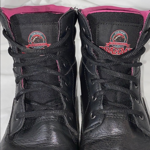 Brahma Boots Black Leather Pink Liner Women’s Sz 7 - Picture 10 of 13